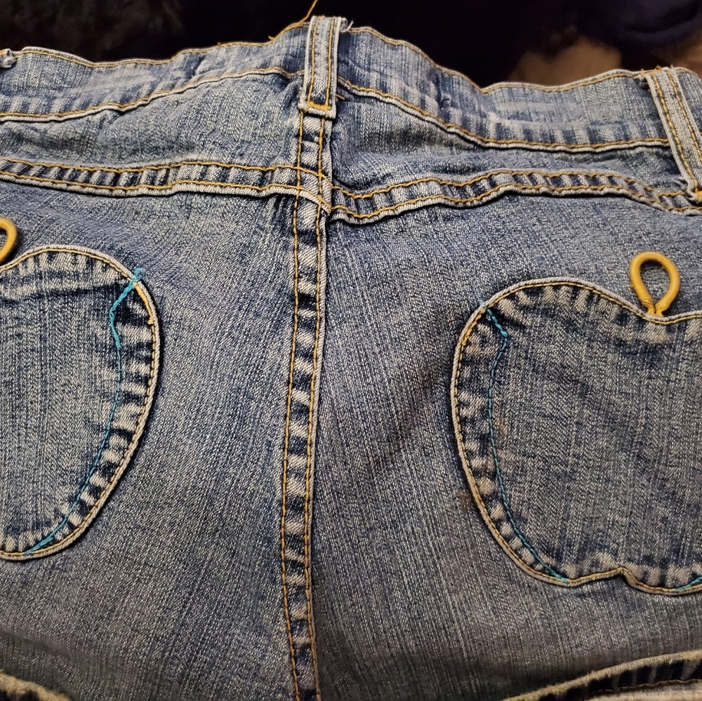 Apple Bottoms Blue Denim Jeans with Gold Stitching